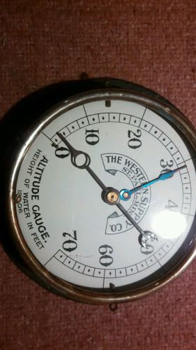 VINTAGE 5&#034; WESTERN SUPPLY CO Altitude Gauge, St.Paul IN RARE 2 PIN Steampunk
