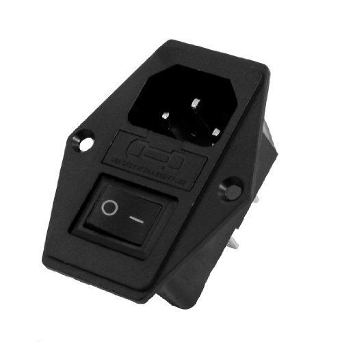 Amico ac 250v 10a 3 terminals rocker switch c14 inlet male power plug for sale