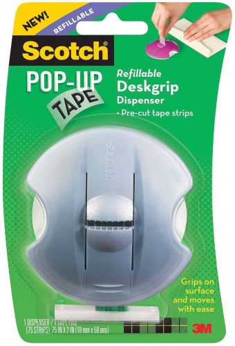 Scotch Pop-Up Tape Refillable Deskgrip Dispenser 75 Strips Various Colors