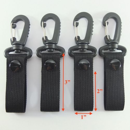 4 carabiner police army belt keepers nylon snaps fit belts 2 inch black duty new for sale