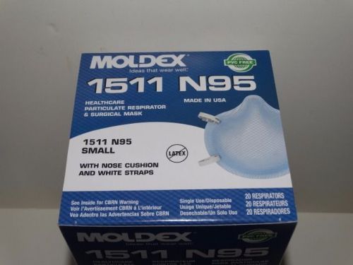 N95 respirator surgical mask size small moldex#1511 ~ box of 20pcs for sale
