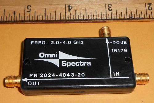 2024-4043-20 OMNI-SPECTRA WAVEGUIDE ASSEMBLY 2.0-4.0GHz    NEW OLD STOCK