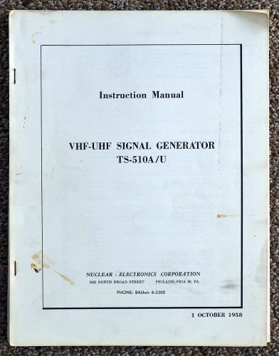 TS-510A/U VHF-UHF Signal Generator Instruction Manual