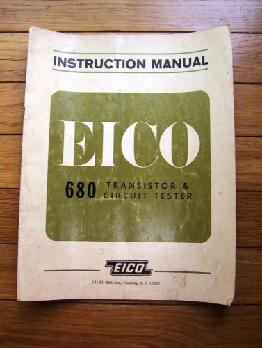 2 EICO 680 Transistor &amp; Circuit Tester Original Manuals - Instruction &amp; Assembly