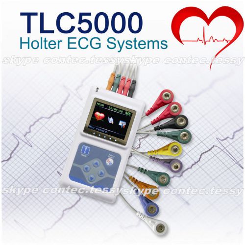 TLC5000 ECG sytems Holter ECG EKG recorder Software analyzer,12 channels 24 Hrs