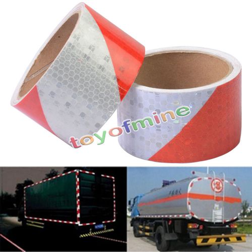 2&#034;X10&#039; 3M twill White red Reflective Safety Warning Conspicuity Tape Sticker New