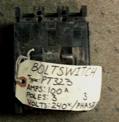 Boltswitch PT323 Fusible Switch Pull Out Breaker 100A 240AC/125VDC 3 POLE