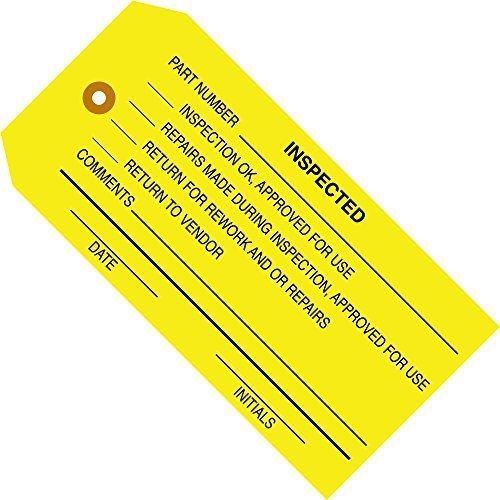 Aviditi G20061 Inspection Tag, Legend &#034;INSPECTED&#034;, 13 Point Cardstock, 4-3/4&#034;