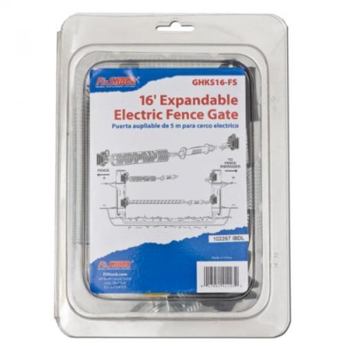 Expandable electric fence gate kit, 16 ft fi-shock inc ghks16-fs 017051412232 for sale