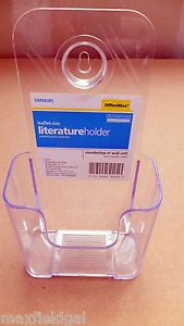 New literature display rack om98385, counter or wall, acrylic clear, 4.5 x7.5 x3 for sale