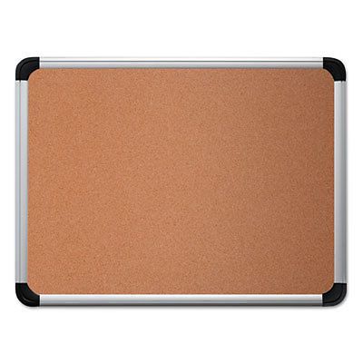 Cork Board with Aluminum Frame, 36 x 24, Natural, Silver Frame, Sold as 1 Each