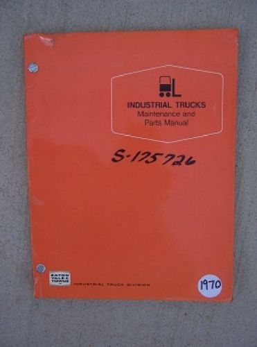 1970 Yale Industrial Electric Fork Lift Truck Maintenance Parts Manual WP-4   L