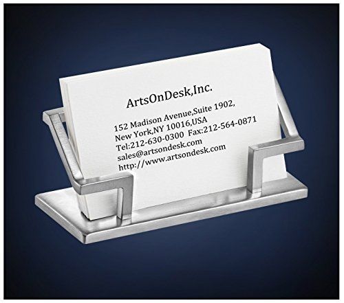 Artsondesk modern art business card holder st201 stainless steel satin finish for sale