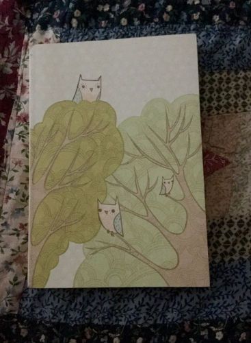 Owl nature journal notebook 5 full color design sheets. 175 pgs  5 by 7 &#034;