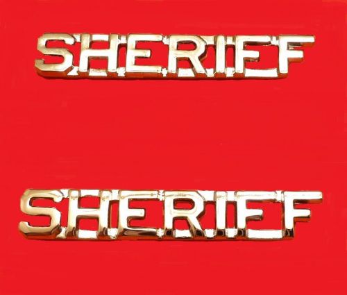 Sheriff Collar Pin Set Cut Out Letters Department Insignia Rank Gold 2207 New