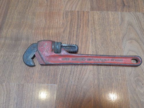 RARE!!  Ridgid No. 11 Hex Nut Pipe Wrench Cap 3/8 to 3/4 Nut - 10&#034;  Long - USA
