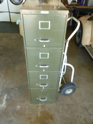 Vintage Steel Age 4 Drawer File Cabinet - Army Green - Great Vintage Condition