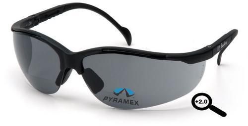 Lot of 3 safety glasses pyramex v2 readers + 2.0 grey lens for sale