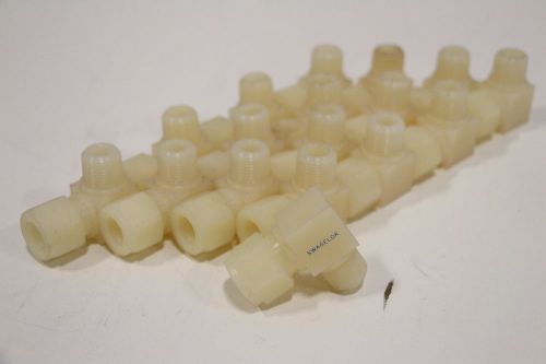 Lot of (17) swagelok 1/4&#034; 90 degree plastic union elbow npt male fitting for sale