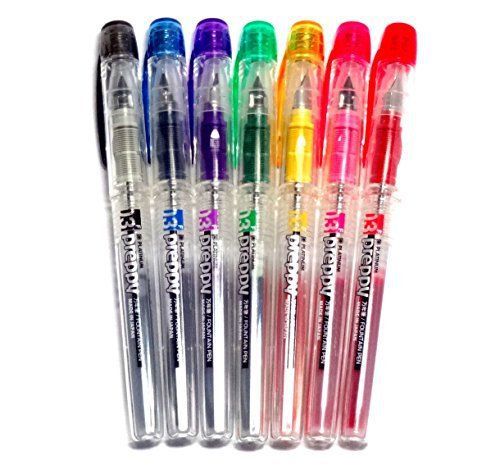 Platinum Fountain Pen, Preppy (PPQ-200), 0.3mm Fine Nib, 7 colors set