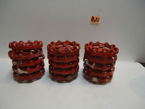 LOT OF 15 RED METAL VINTAGE VALVES 3&#034; WIDE X 0.8&#034; TALL AWU
