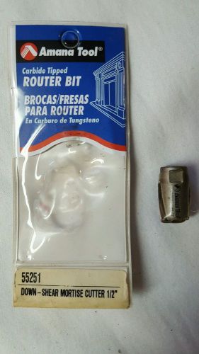 Amana Tool Carbide Tipped Router Bit # 55251 Down-Shear Mortise Cutter 1/2&#034;