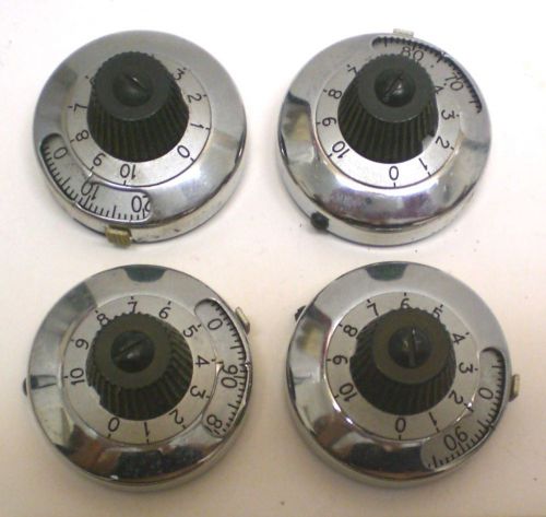 4 Precision 10 Turn Indicating Dials, BRAND X,  1/4&#034; Shaft, Lot 11, Made in USA