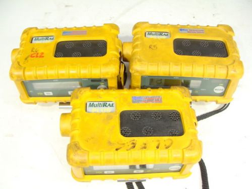 Lot of 3 rae multirae plus pgm-50 multiple gas detector w/ rubber cases for sale