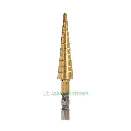 3-13mm hss steel titanium coated step drill bit quick-change 1/4&#034; hex shank tool for sale