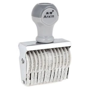 Arxin 12 Band Self Inking Rubber Stamps Numbering Machine, Off White HP