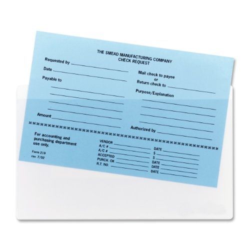Smead self-adhesive poly pocket, document size 9&#034; x 5-9/16&#034;, clear, 100 per box for sale