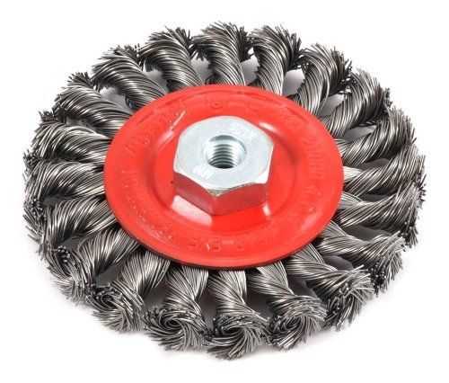 Forney 72784 wire wheel brush, twist knot with m10 by 1.25 arbor, for sale