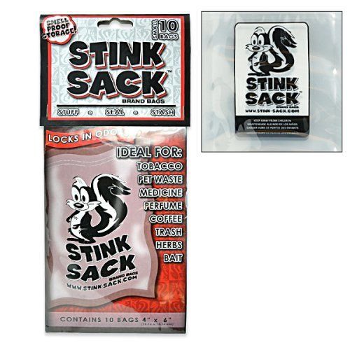 10pc Stink Sack 4&#034;x6&#034; Smell Proof Storage Zip Bags Clear