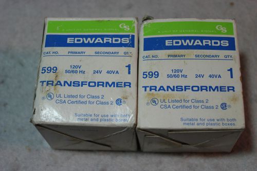 2 - Edwards Transformer 599 New In Original Box 120V 50/60HZ -&gt; 24v 40va Class 2