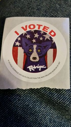 Blue dog 2016 I Voted Sticker
