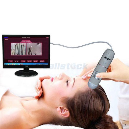 Hot 5-200X USB 8-LED Digital Microscope Video Camera Hair Skin Detector w/ Stand