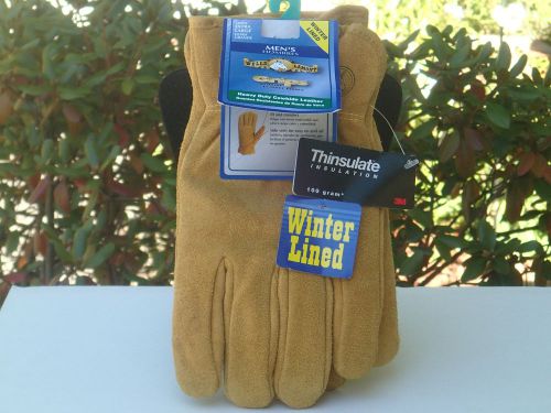 Wells lamont heavy duty cowhide leather gloves mens winter lined gloves 1060 xl for sale