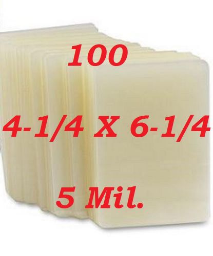 Laminating laminator pouches sheets photo 4.25 x 6.25  (100- pack) 5 mil for sale