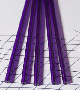 5 clear purple acrylic plexiglass lucite tubes 1/2” od 1/4&#034; id x 12” inch long for sale