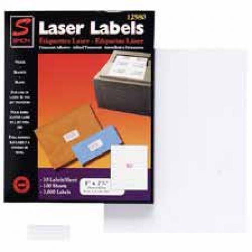 Simon SJPaper Laser Mailing Labels, 1 x 4 Inches, 2000, Bright White
