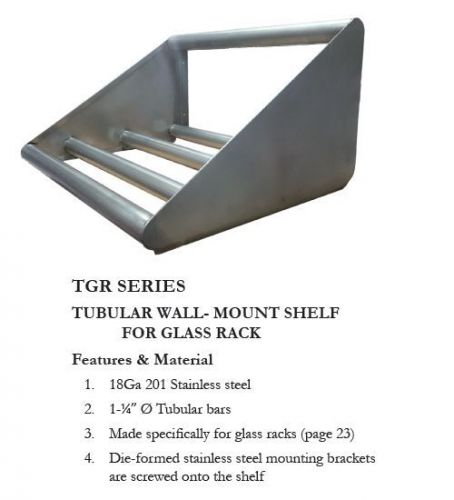 21&#034;x42&#034; Tubular Glass Rack Shelf