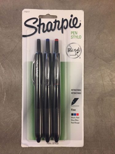Sharpie Porous Point Retractable Permanent Water Resistant Pen Assorted 3 Pens