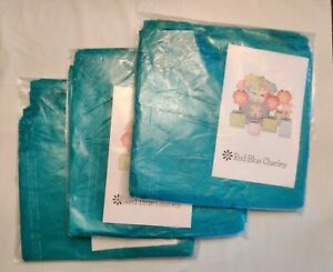 3 (100) packs of Teal 10 x 6&#034; x 21&#034; Plastic Reusable T-shirt Shopping Bags (300)