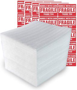 enKo 12 x 12 Inch (100-Pack) Foam Wrap Sheets for Moving Shipping Packing Suppli