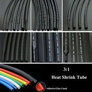 3:1 Heat Shrink Tube Black Adhesive/Glue Lined Electrical Cable Wire Sleeving