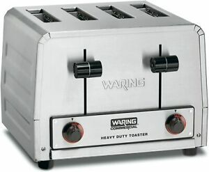 Waring WCT800 Commercial 4 Slice Toaster Four Wide Slots, 120V