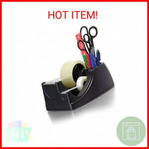 Officemate Heavy Duty Weighted 2-in-1 Tape Dispenser, Recycled,Black (96660)