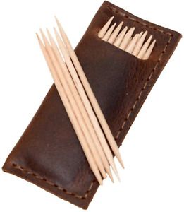 Hide &amp; Drink, Rustic Leather Tooth Pick Case 4 pack, Restaurant &amp; Cafe Supplies,