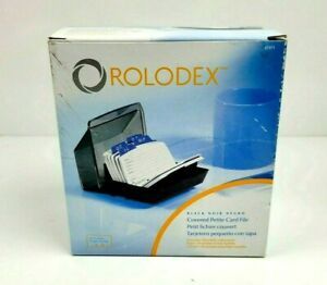 Rolodex Office Covered Petite Card File Holder 2.25 x 4&#034; Black 67071 NEW