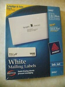 Avery 8462 14-Pc/SHT, 100 SHT/BX Easy Peel Address Labels - WHT New